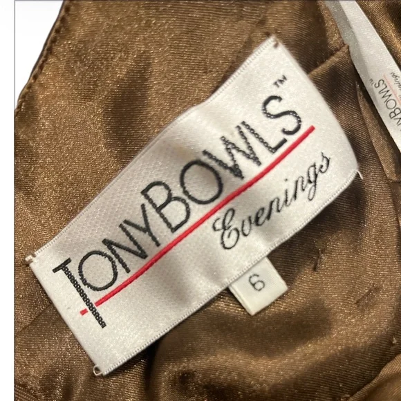 Tony Bowls Evenings Halter Dress Sz 6 Beaded Empire Waist Chiffon Cocktail Dress - Picture 11 of 13